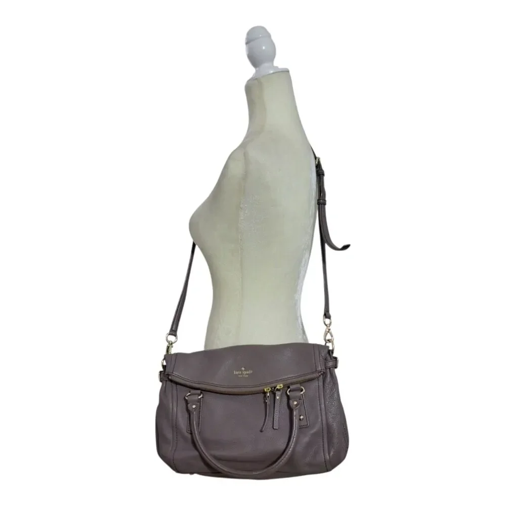 Kate Spade Women's Dark Taupe Cobble Hill Travel Leslie Leather Satchel Bag OS